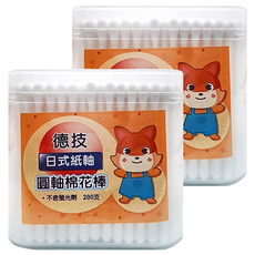 D&T 德技生化 日式圓紙軸棉花棒, 200支, 2罐