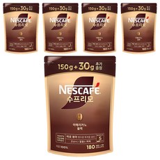 NESCAFE 雀巢咖啡 SUPREMO 美式黑咖啡原豆即溶咖啡包, 180g, 5個, 1入