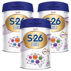 Wyeth 惠氏 S-26 鉑臻 Pro2 新升級嬰兒配方奶粉 1號 0~12個月, 800g, 3罐