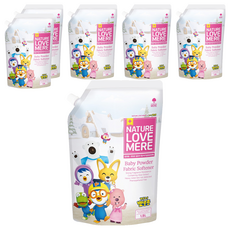 NATURE LOVE MERE 啵樂樂 超濃縮凝膠嬰兒衣物柔軟精 爽身粉香 補充包, 1.5L, 6個