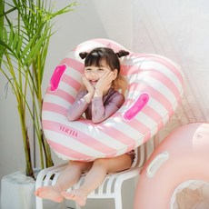 VERTIA 兒童愛心條紋游泳圈, 1個, 混色