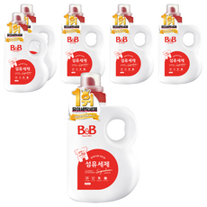 비앤비 비자극 유아 섬유 세제 시그니처 알러젠프리향 용기형, 1.5L, 6개