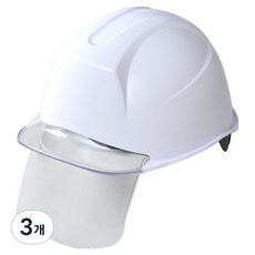 동명 공사장 ABE 신투구형 투명창 보안경 안전모, 화이트, 3개