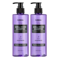 쿤달 올데이 스멜커버 청소년 샴푸 플럼앤그레이프프룻, 400ml, 2개