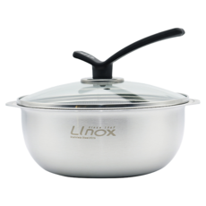 LInox 廚之坊 316七層複合金小火鍋, 1個, 銀色 + 黑色, 20cm