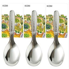 KOM 316不鏽鋼童書聯名兒童平底匙, 愛吃青菜的鱷魚, 3支