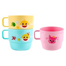 핑크퐁 아기상어 심플 손잡이컵 3종 세트, 혼합색상, 1개