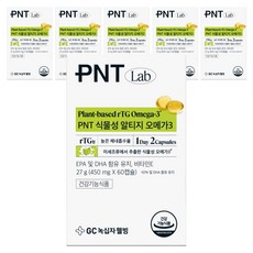 GC Wellbeing PNT 植物性rTG Omega-3, 27g, 6個, 60錠