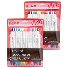 ZEBRA 斑馬牌 Click Art麥克筆ST組, 12 種顏色, 2組