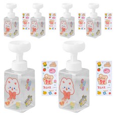 더자카 플라워 거품 핸드워시 디스펜서 2p 450ml + 스티커2p 랜덤발송, 투명, 3세트