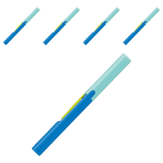 PLUS 普樂士 Twiggy 攜帶式筆型剪刀 弧線刀刃 單手即可簡單的鎖定/解除刀刃 安全蓋帽 附吊掛孔, 藍色, 5支