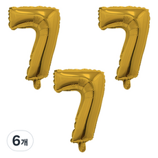 리빙다 숫자 호일 7 대, 골드, 6개