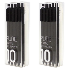 KaCO Pure 凝膠墨水筆 0.5mm 黑色 5支 + 白色 5支, 混合顏色, 2套