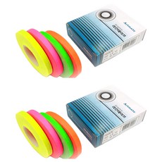 Artmate Line Tape 熒光 3mm 4 件套, 黃色, 綠色, 橙色, 粉色, 2組