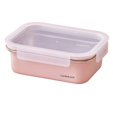 LocknLock 樂扣樂扣 彩色不鏽鋼保鮮盒 霧面玫瑰粉色 1.2L, 1個, 單品