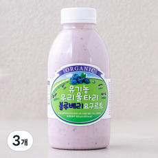 에그앤씨드 유기가공식품 인증 우리울타리 블루베리 요구르트, 500ml, 1개입, 3개