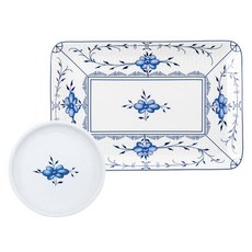 Tettau 單人甜點套餐, 阿米娜花卉, 長方形盤 18.5cm + 醬料碟 8cm, 1套