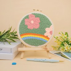 Artjoy DIY打孔針刺繡套組, 花和彩虹, 1套