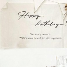 森系生日背景布 NS_【橫式03】, 90 x 50cm