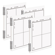 It spring 左側裝訂四分割筆記本, 混合顏色, 4個