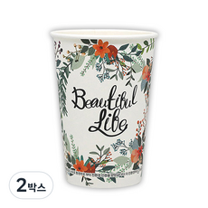 Modam Pack 花朵現成印刷紙杯 390ml, 150入, 2個
