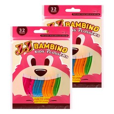 JJ BAMBINO 小蜜蜂 3D造型安全兒童牙線棒, 32支, 2包