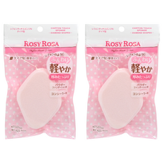 ROSY ROSA 乾濕兩用戚風粉撲 厚實蓬鬆柔軟 菱形寬面圓角設計, 菱形, 2個