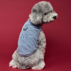 DOG-i 寵物燈芯絨刺繡背心, 深藍色