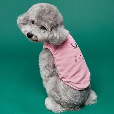 DOG-i 寵物燈芯絨刺繡背心, 粉紅色