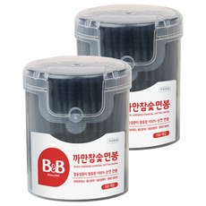 비앤비 까만참숯 면봉, 150개입, 2개 150개입, 2개