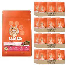 IAMS 愛慕思 健康優活 成貓營養配方乾糧, 鮪魚 + 鮭魚口味, 1kg, 24袋