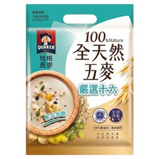 QUAKER 桂格 全天然五麥 嚴選十六 無添加糖 10包, 220g, 1袋