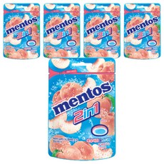 멘토스 2in1 피치소다 캔디, 45g, 5개