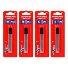 WORKPRO 美工刀片 9mm 黑色刀片 10片組 WP212018, 4套