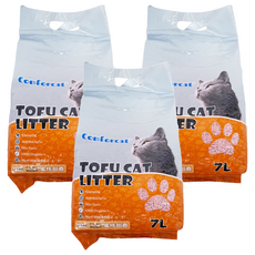 元氣家族 天然豌豆凝結貓砂 7L, 2秒吸水, 3秒凝結, 蜜桃甜香, 3包