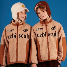 ICEBISCUIT 兒童款IB字母撞色毛圈拉鍊夾克 IB34JL531
