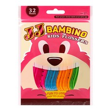 JJ BAMBINO 小蜜蜂兒童牙線棒 粉色, 32支, 1包