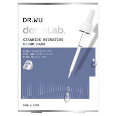 DR.WU 達爾膚 神經醯胺保濕精華面膜, 4片, 1盒
