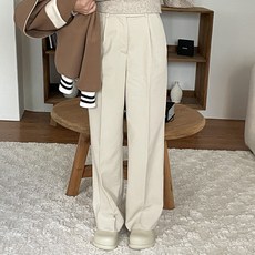 디아미뇽 여성용 사이드버튼 와이드 슬랙스