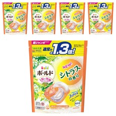 Bold 日本原裝進口 4in1 超強洗淨4D洗衣膠囊補充裝 柑橘馬鞭草, 14顆, 5袋