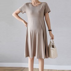 에어 유넥브이넥 캐주얼 임부 원피스