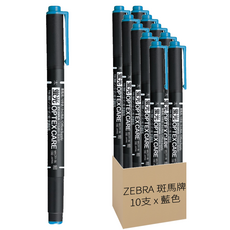 ZEBRA 斑馬牌 OPTEX CARE 環保螢光記號筆, 藍色, 10支