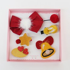 Chaney Bonbong 兒童紅黃髮夾套裝