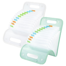 아코디언 파일 가방, 화이트, 그린, 2개