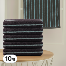 코멧 홈 데일리 프리미엄 선염 스트라이프 리버서블 호텔수건 180g 코마사, 브라운, 10개