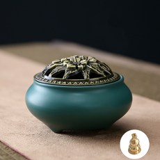 LizJany 碗型香插, 09 蓮花蓋 祖母綠色