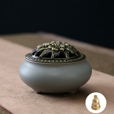LizJany 碗型香插, 12 蓮花蓋 灰沙色