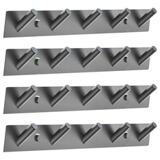 KOTI日安生活 Sleek北歐風304不鏽鋼無痕掛勾 免釘膠適用牆面安裝, 黑色, 4個