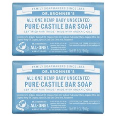 닥터브로너스 베이비 마일드 퓨어 캐스틸 바 솝 무향, 140g, 2개