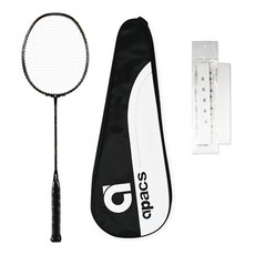 apacs Pentalra Pro 101選手用攻擊型羽毛球拍 黑色+線架+球拍套 隨機出貨+握把組, APSR1055, 1套